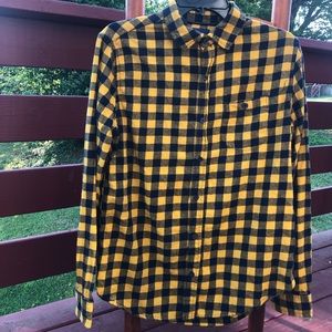 Yellow and Navy Flannel / Size S